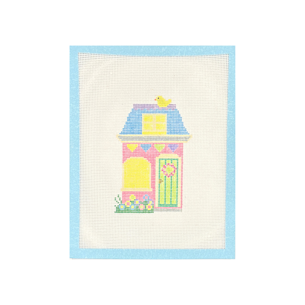 Easter Village House Canvas